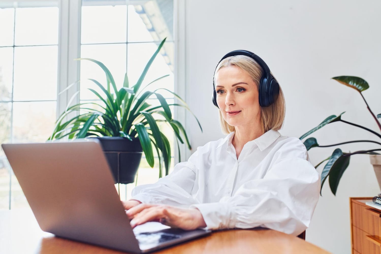 Person wearing headphones during a quiet listening session