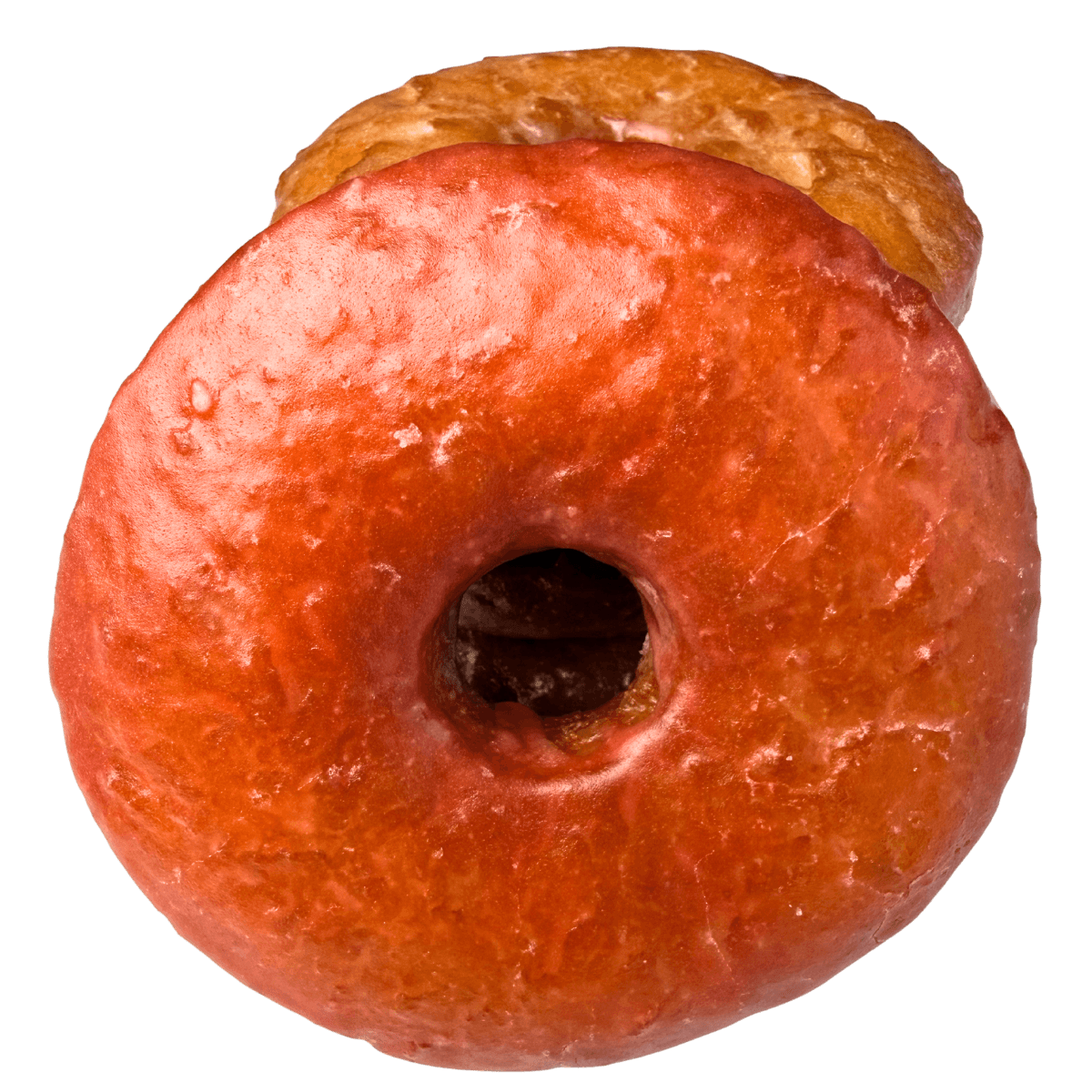 Strawberry-glazed gluten-free yeast-raised fried donuts from Gimmee Donuts.