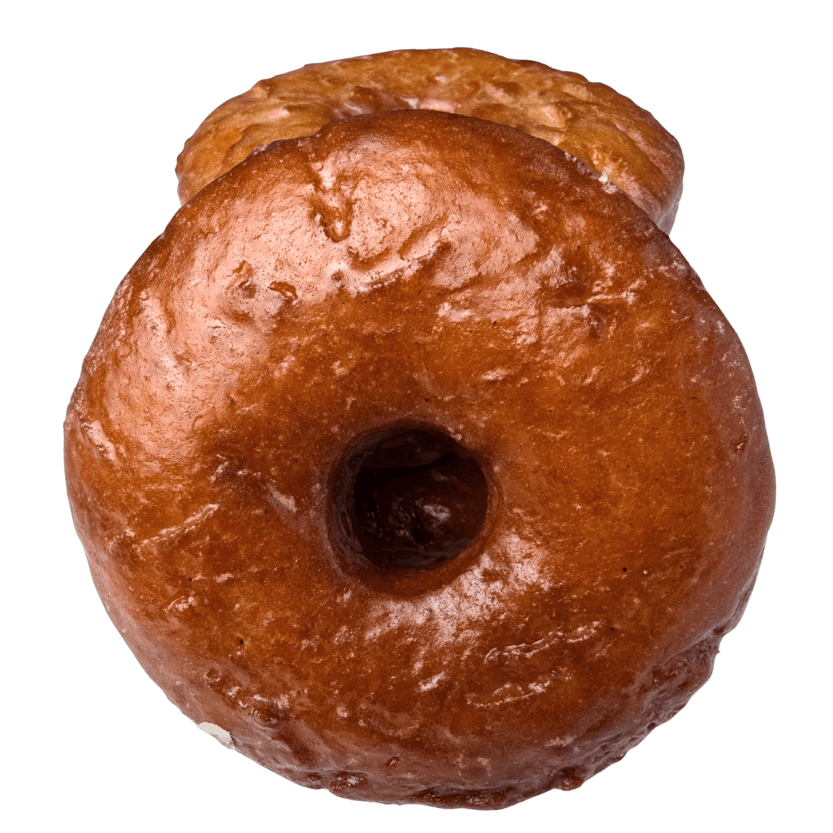 Gluten-free yeast-raised fried donut with chocolate glaze from Gimmee Donuts.
