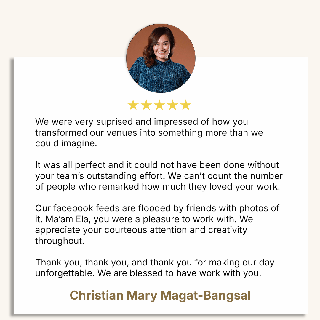 Client testimonial — Miels Event Styling