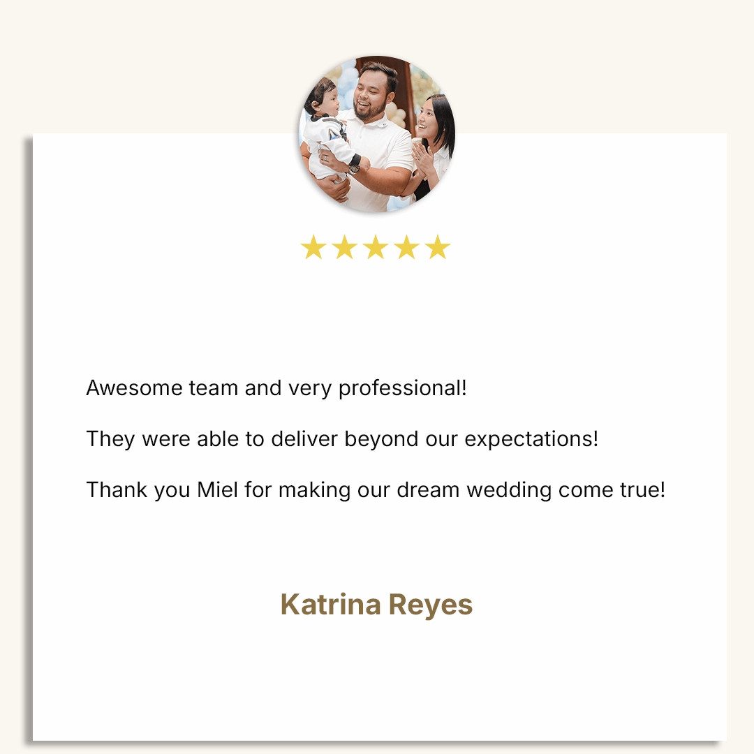 Client testimonial — Miels Event Styling