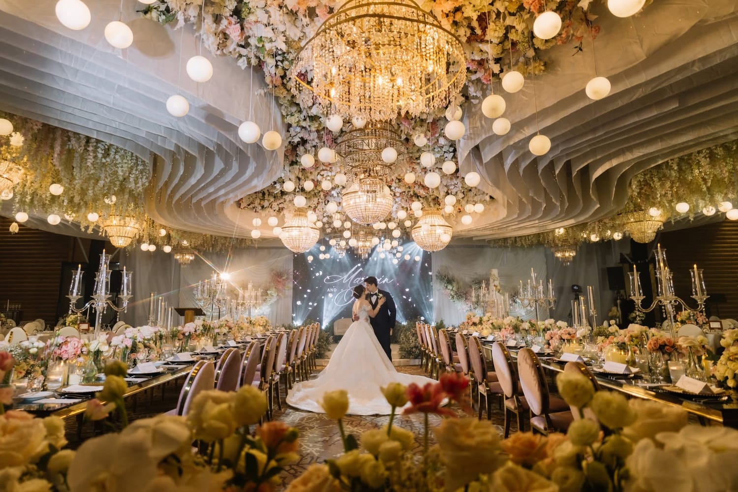 Romantic wedding celebration