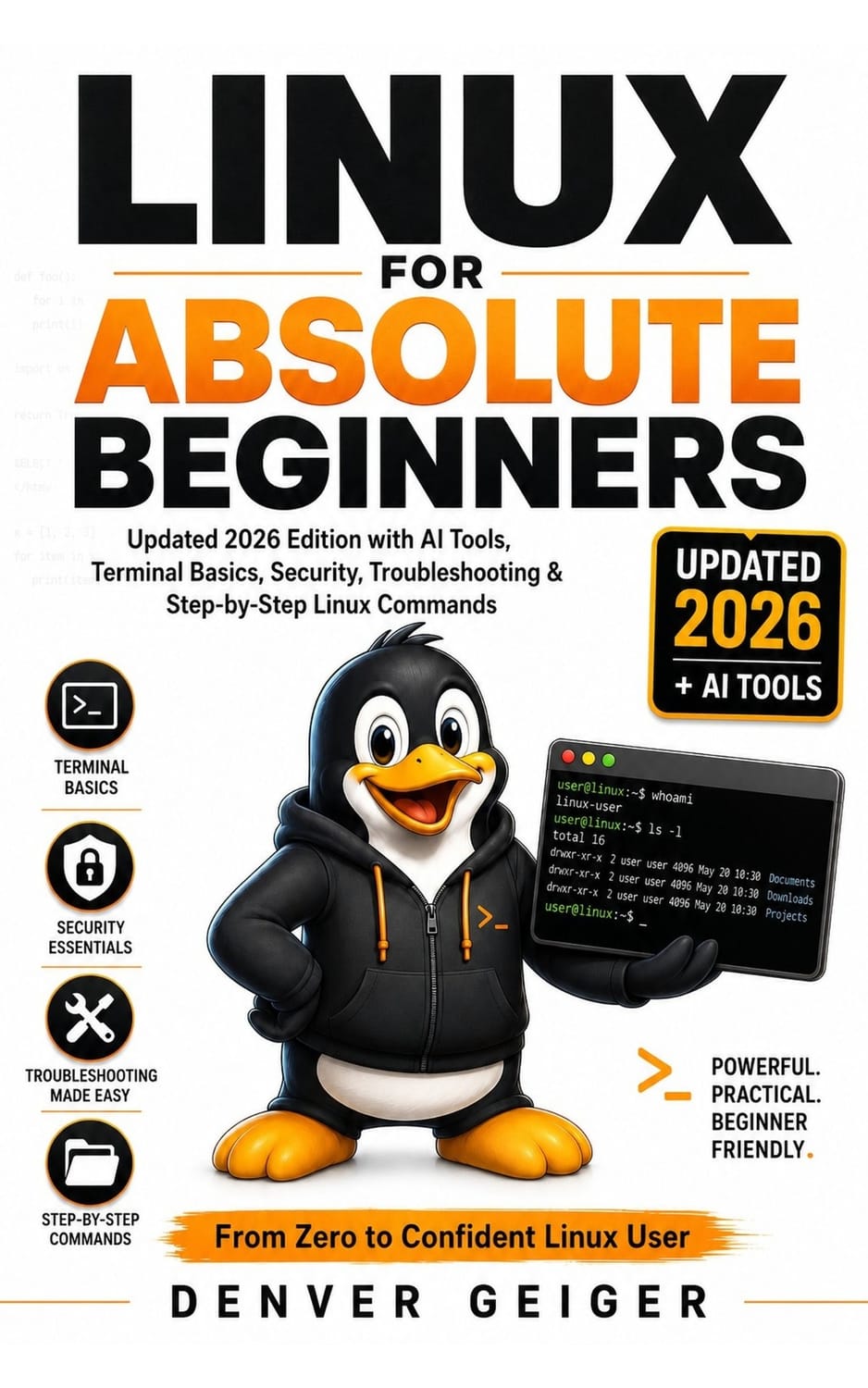Linux for Absolute Beginners — Updated 2026 Edition, book cover