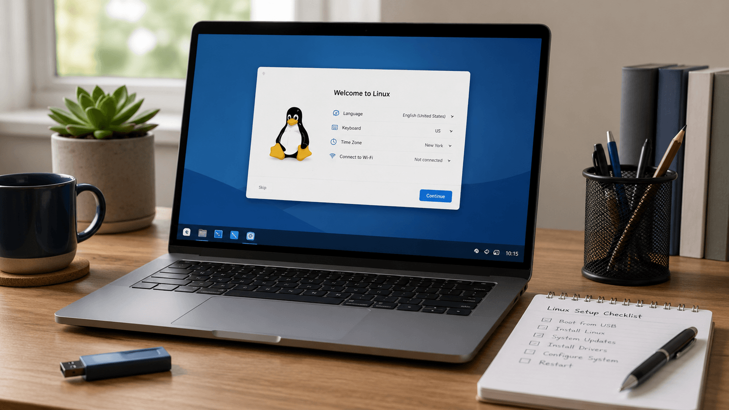 Linux terminal with beginner commands