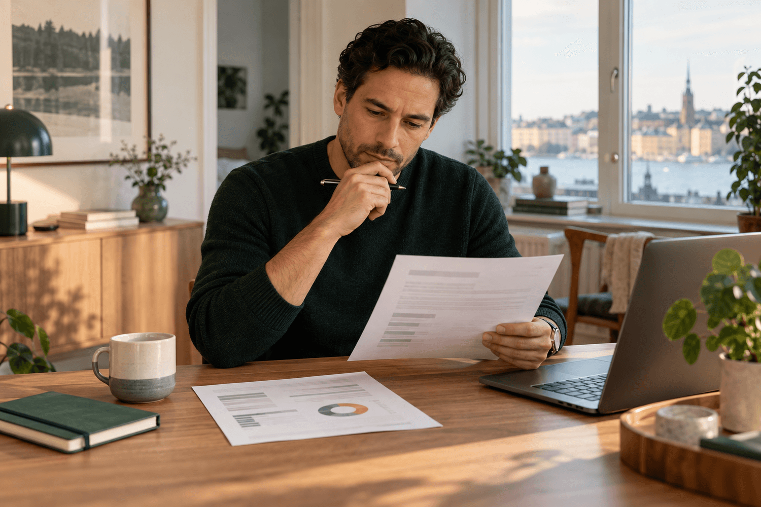 Professional reviewing a Swedish offer