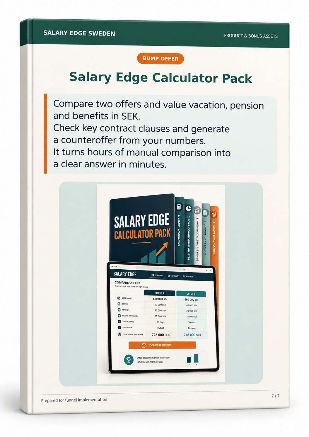 Salary Edge Calculator Pack optional order bump