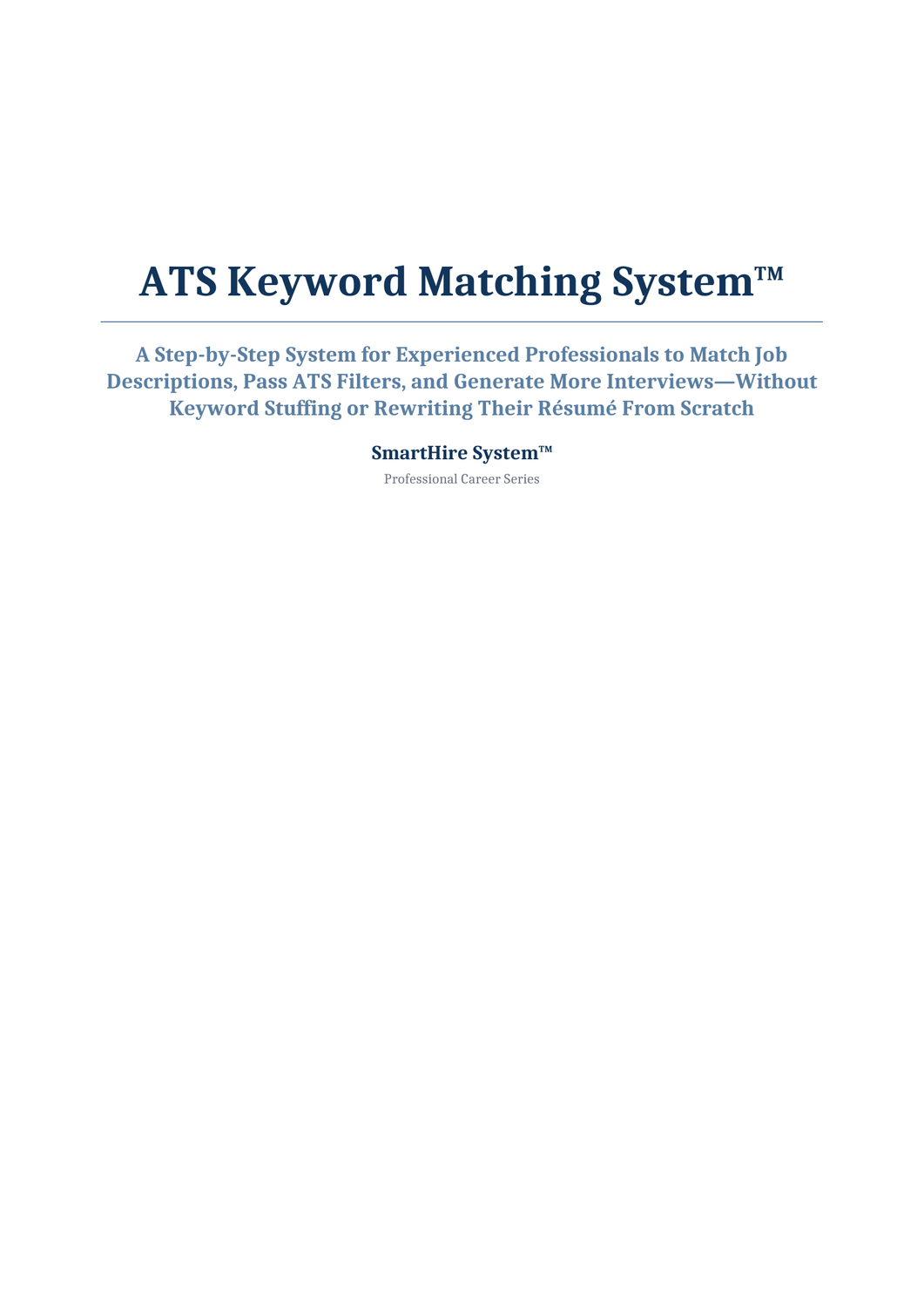 ATS Keyword Matching System ebook cover