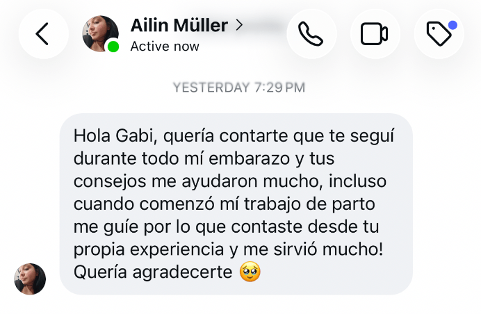 Mensaje de Ailin: los consejos de Gabriela la acompañaron durante todo su embarazo y su trabajo de parto