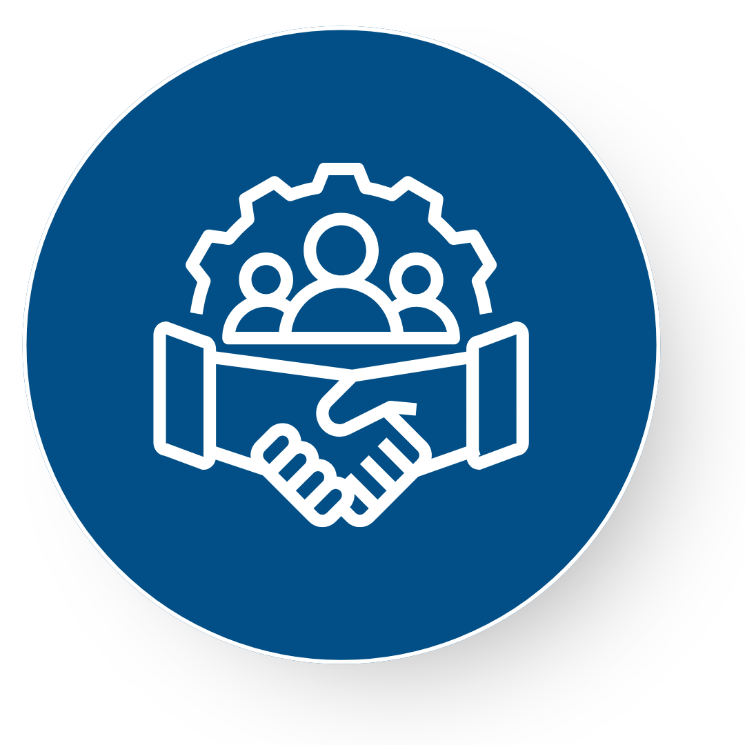 Ikona profesionalnega vodenja pogajanj, ki predstavlja napredna pogajalska znanja v akademiji