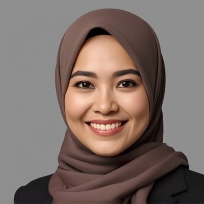 smiling Malaysian woman portrait hijab
