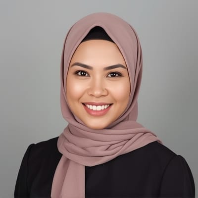 smiling Malaysian woman portrait hijab