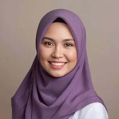 smiling Malaysian woman portrait hijab