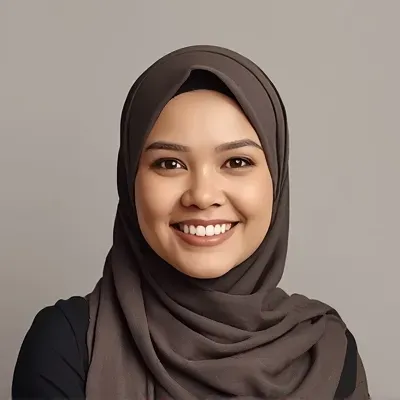 smiling Malaysian woman portrait hijab
