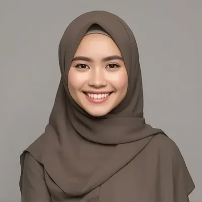 smiling Malaysian woman portrait hijab