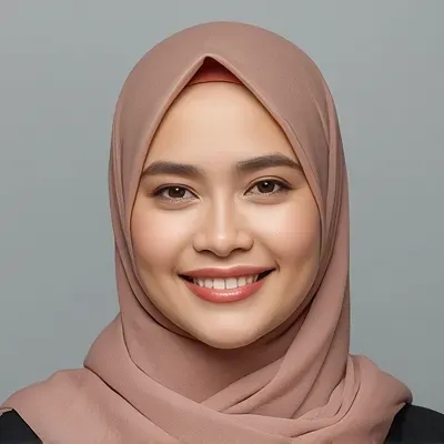 smiling Malaysian woman portrait hijab