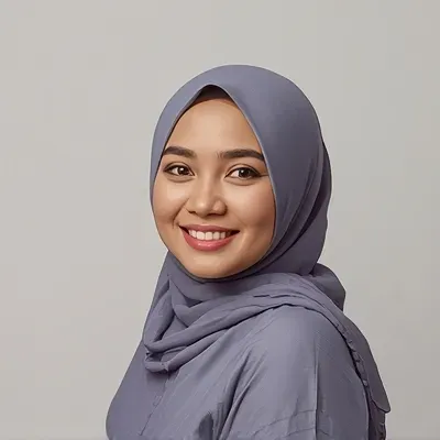 smiling Malaysian woman portrait hijab
