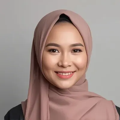 smiling Malaysian woman portrait hijab