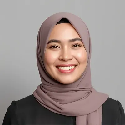 smiling Malaysian woman portrait hijab