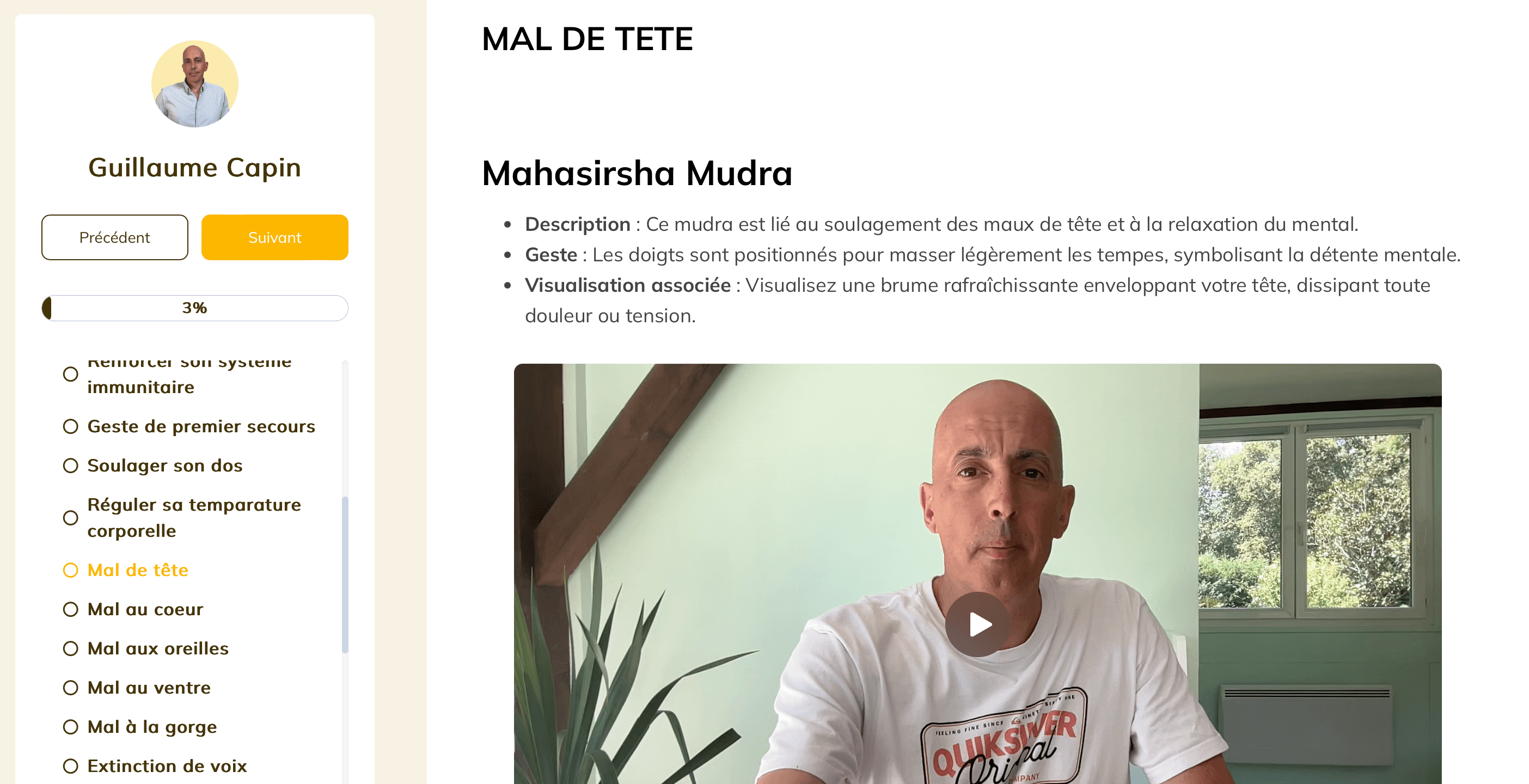 Aperçu du guide des mudras