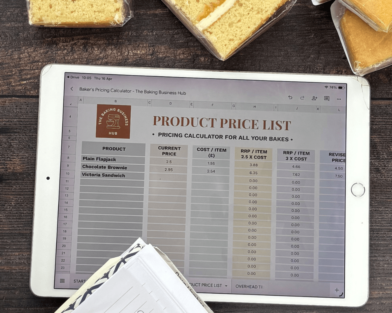 Product Price List sheet