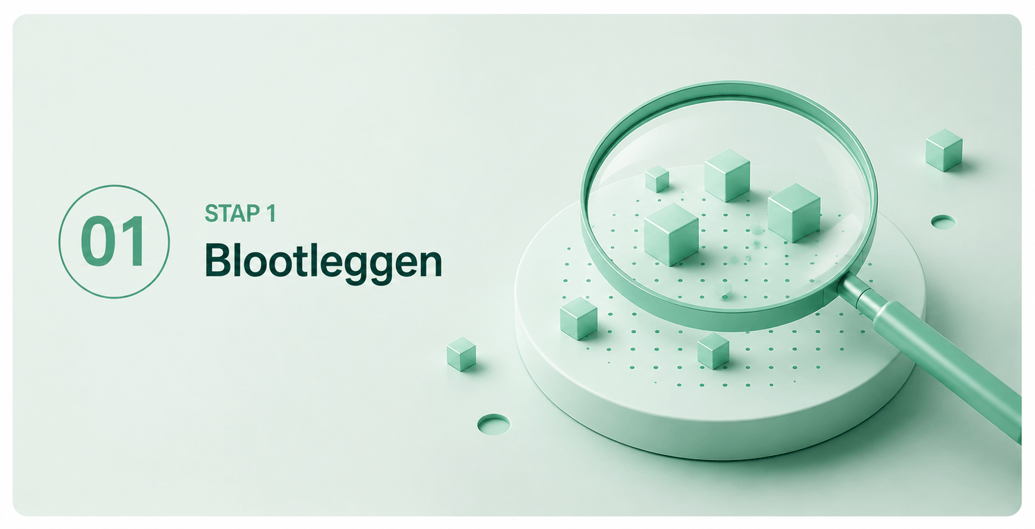 Stap 1: Blootleggen - icoon met vergrootglas