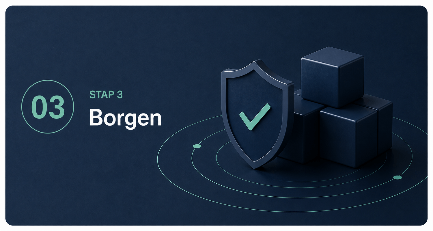 Stap 3: Borgen - icoon met schild