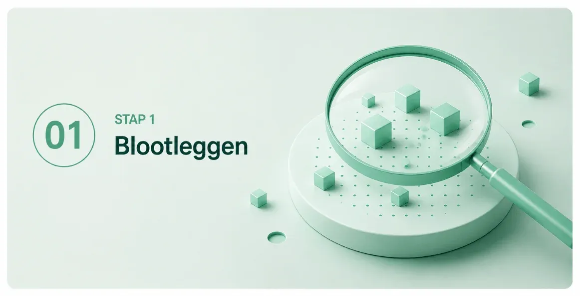 Stap 1: Blootleggen - icoon met vergrootglas