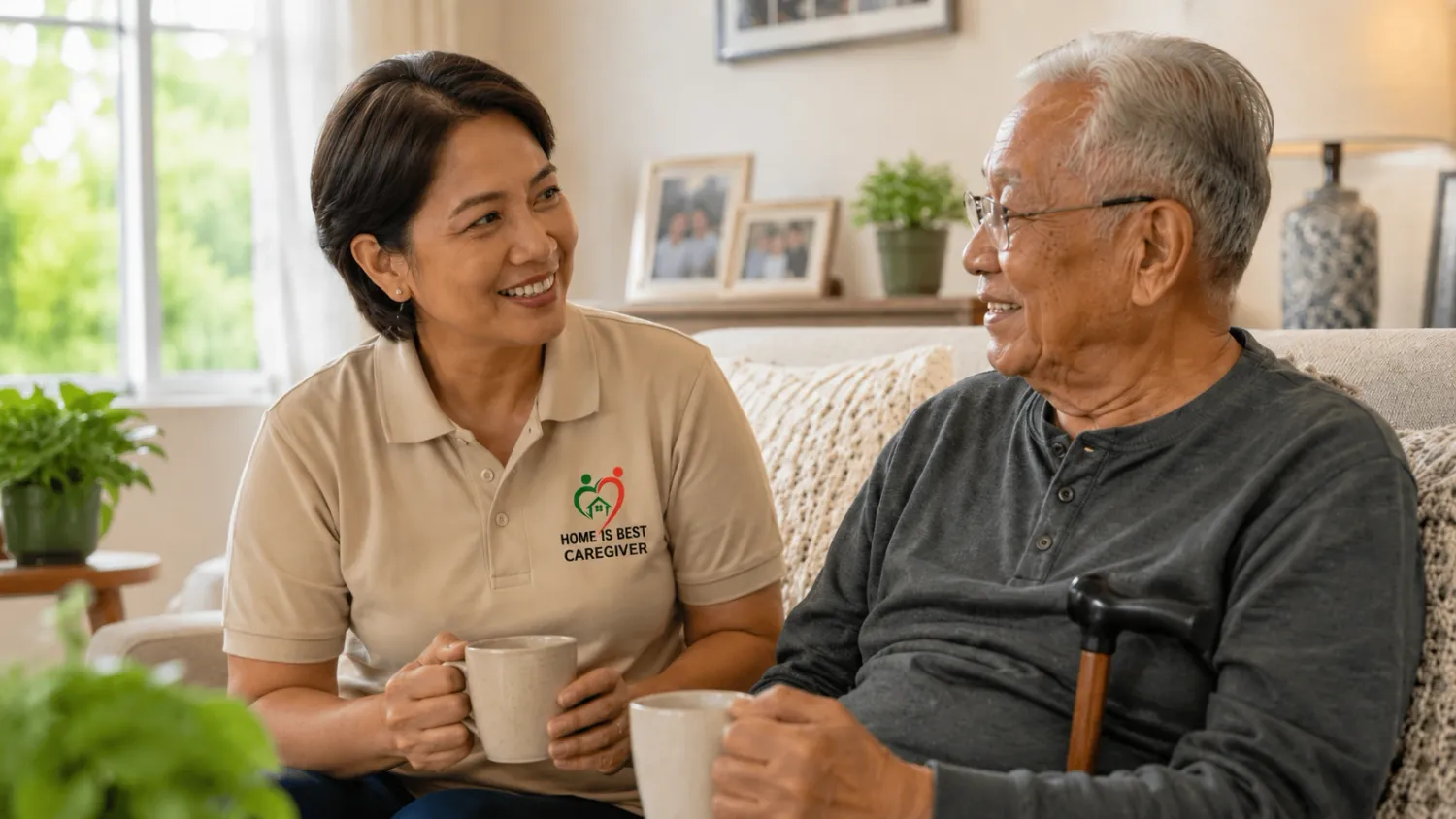 Caregiver providing companion