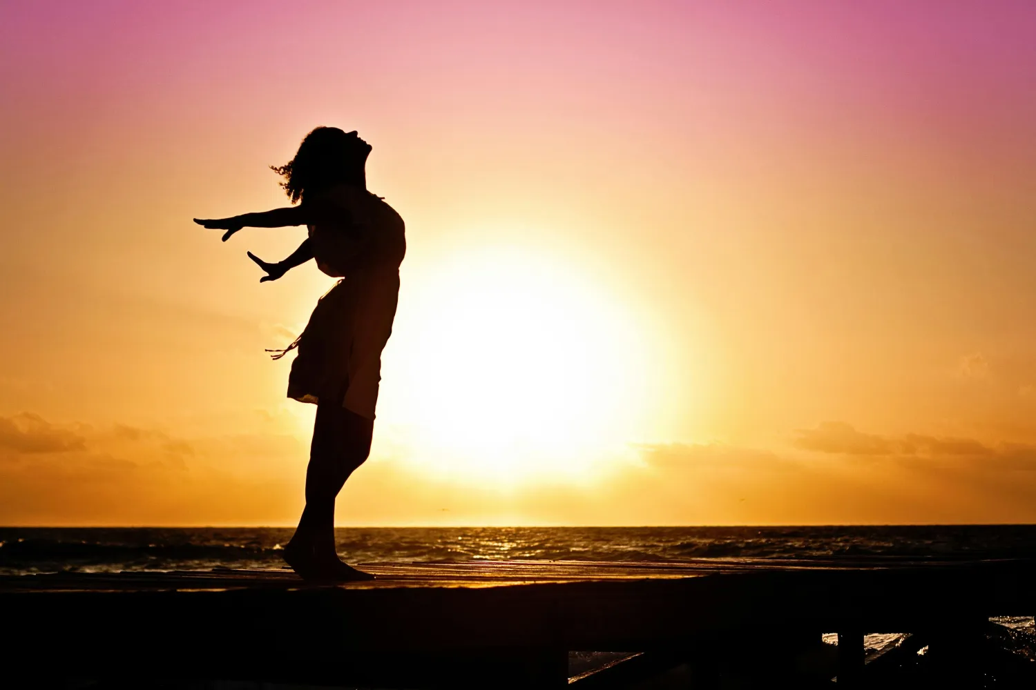 Woman feeling calm, clear and grounded