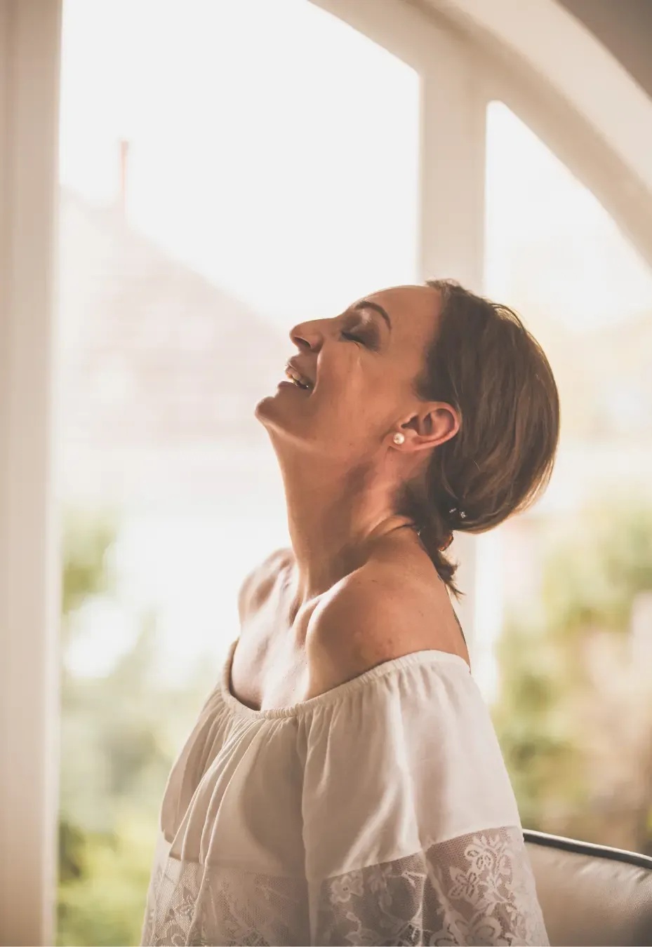 Woman feeling calm, confident, and connected to herself