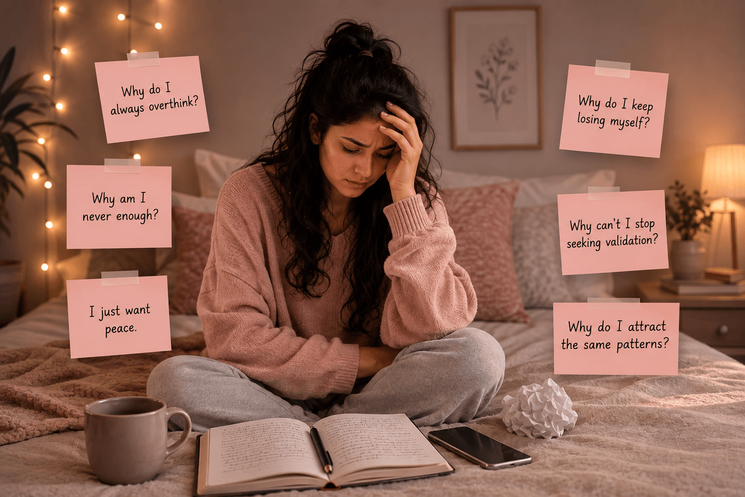 A woman feeling overwhelmed and emotionally drained