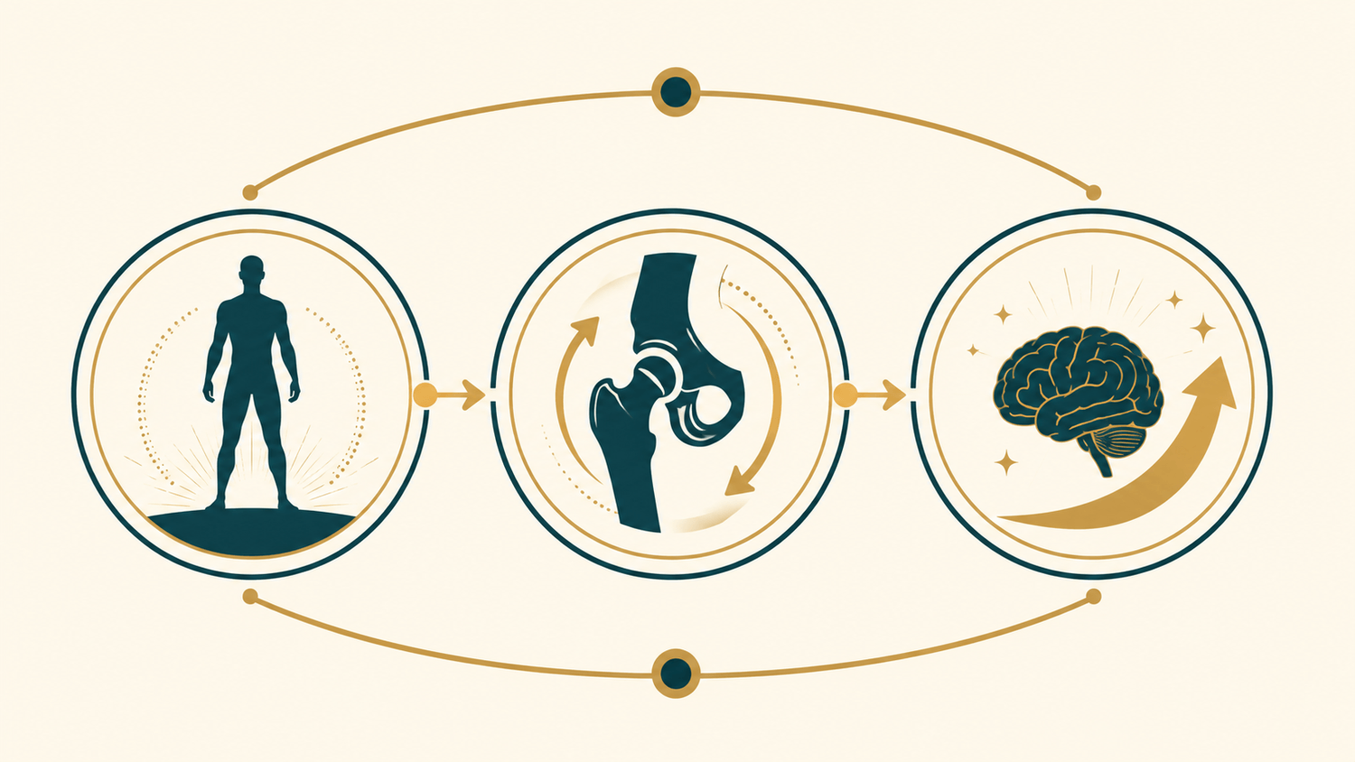 Simple diagram illustrating the balance system connecting stability, mobility and confidence