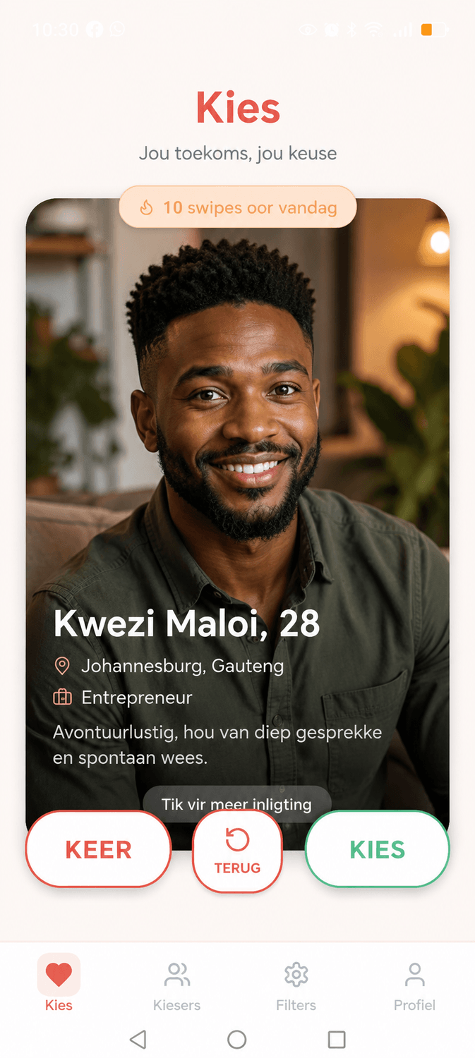 Kies gesprek skerm