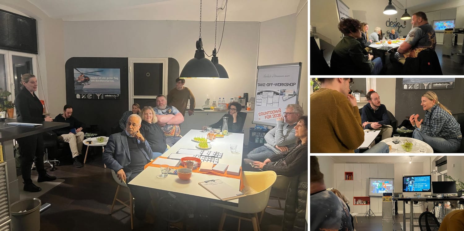 Take-Off-Session 1 – Live im Workshopraum von ColindaDesign