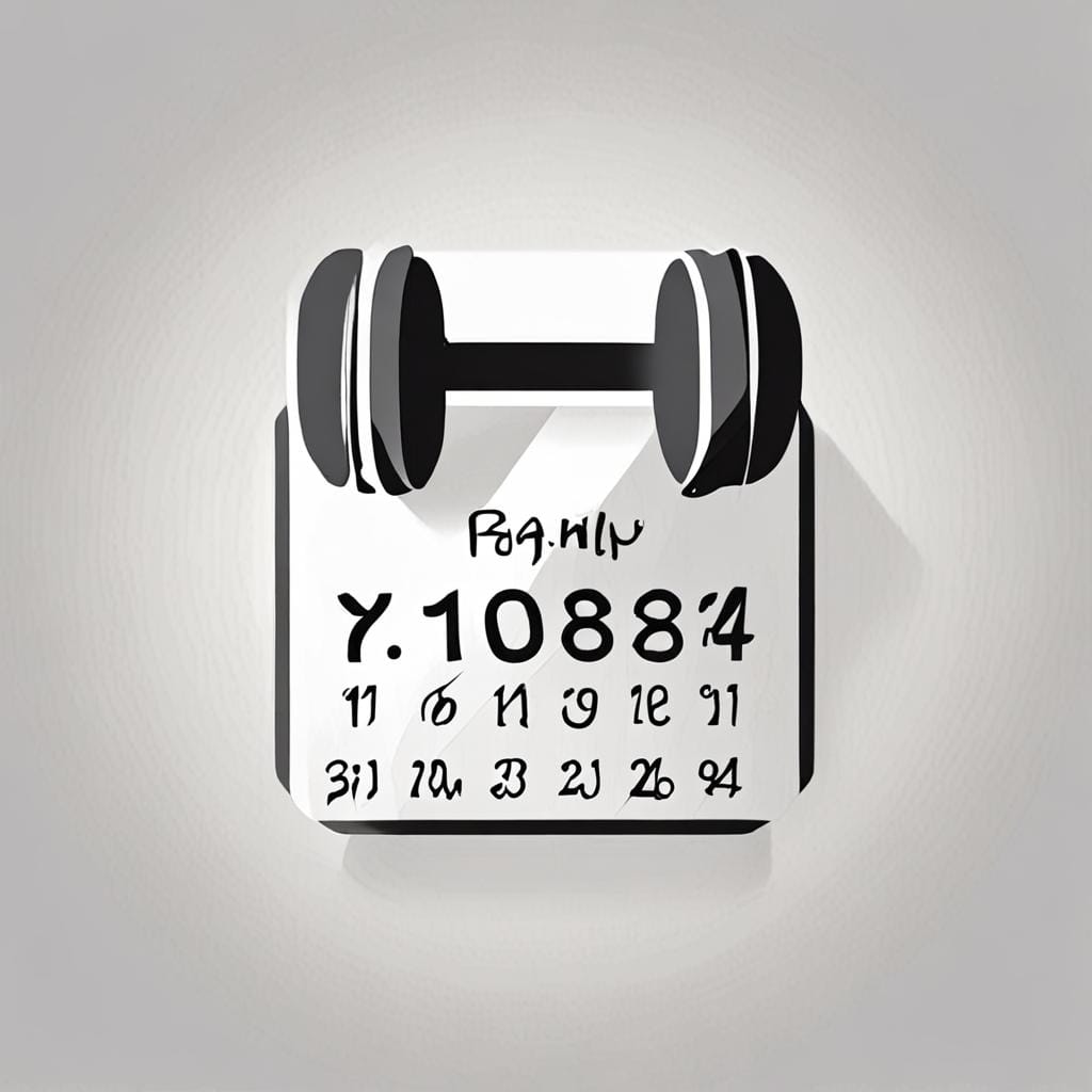 dumbbell calendar