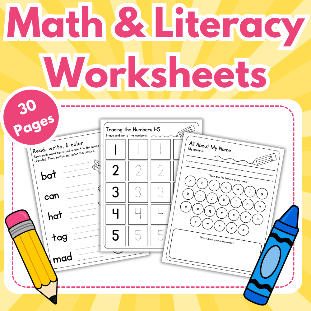 Math, Literacy & Skills worksheets - Preschool Champions