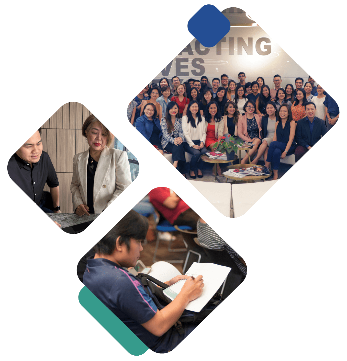 Client testimonials collage