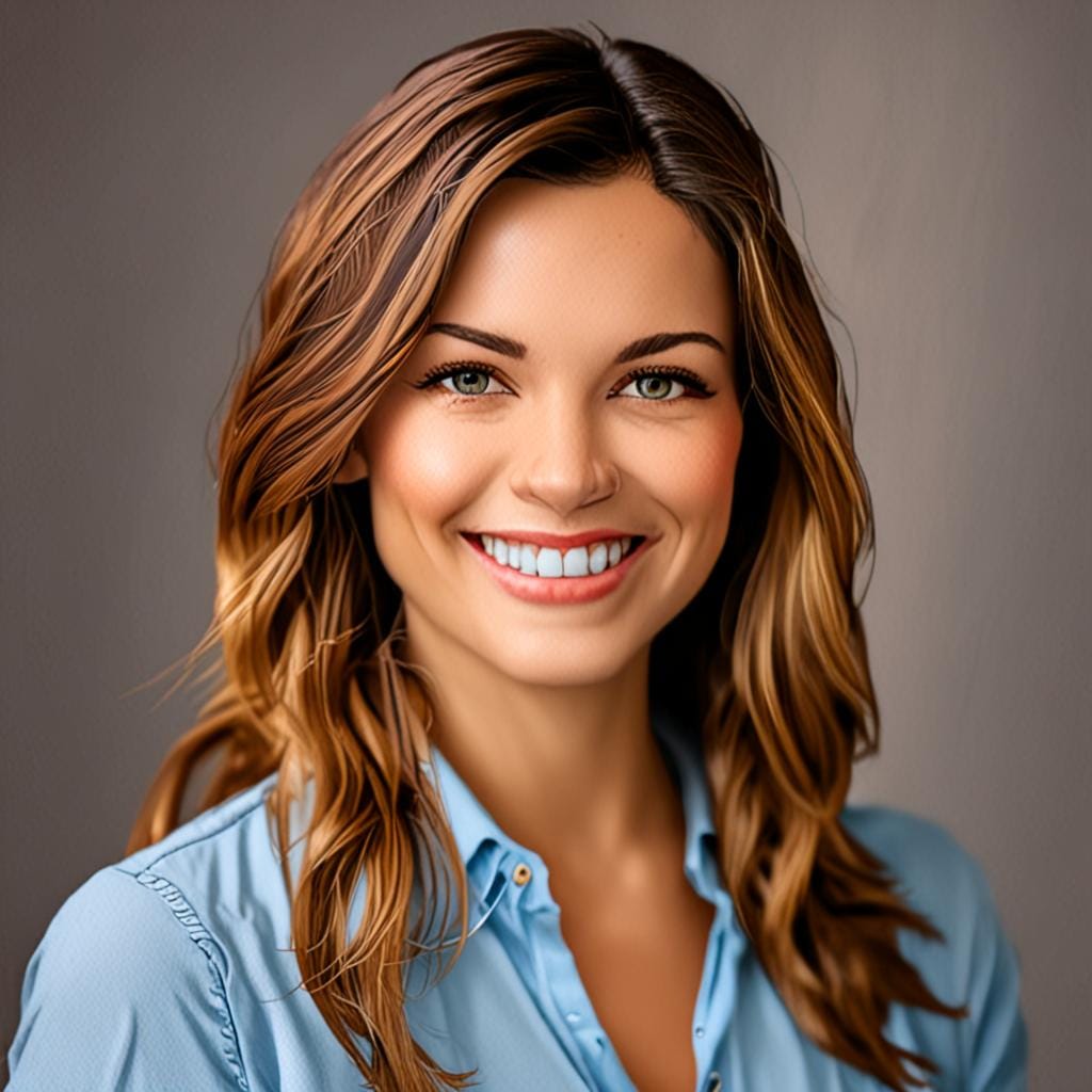 smiling woman reading portrait