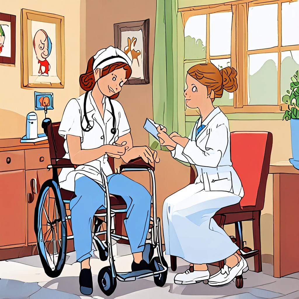 nurse home care children picture book cover soft illustration