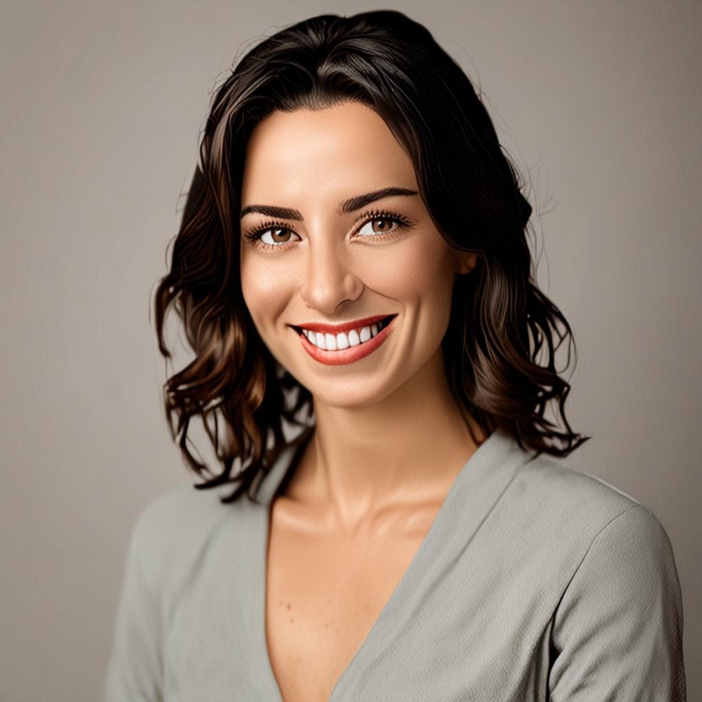 smiling woman reading portrait