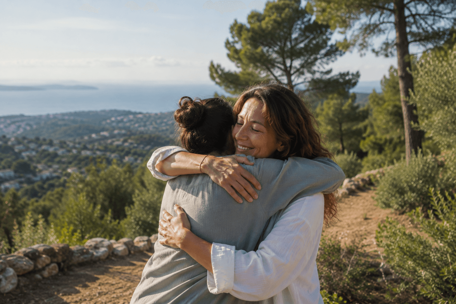 Deux participantes partageant un moment lors de la retraite