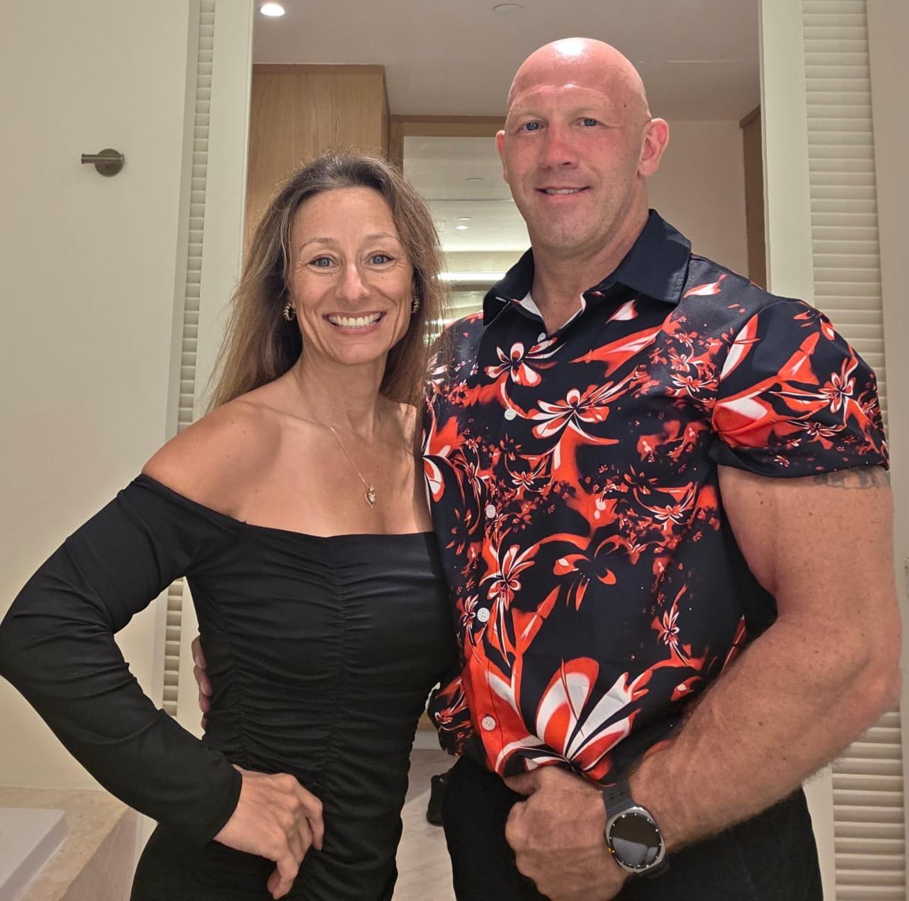 Josh and Sandy, both 50, dressed up for a night out
