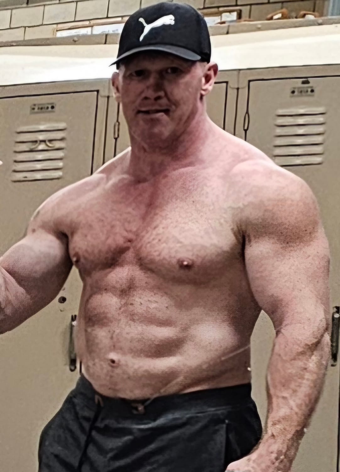 Josh at age 48, in the locker room