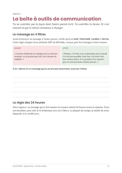 Page de la boîte à outils de communication