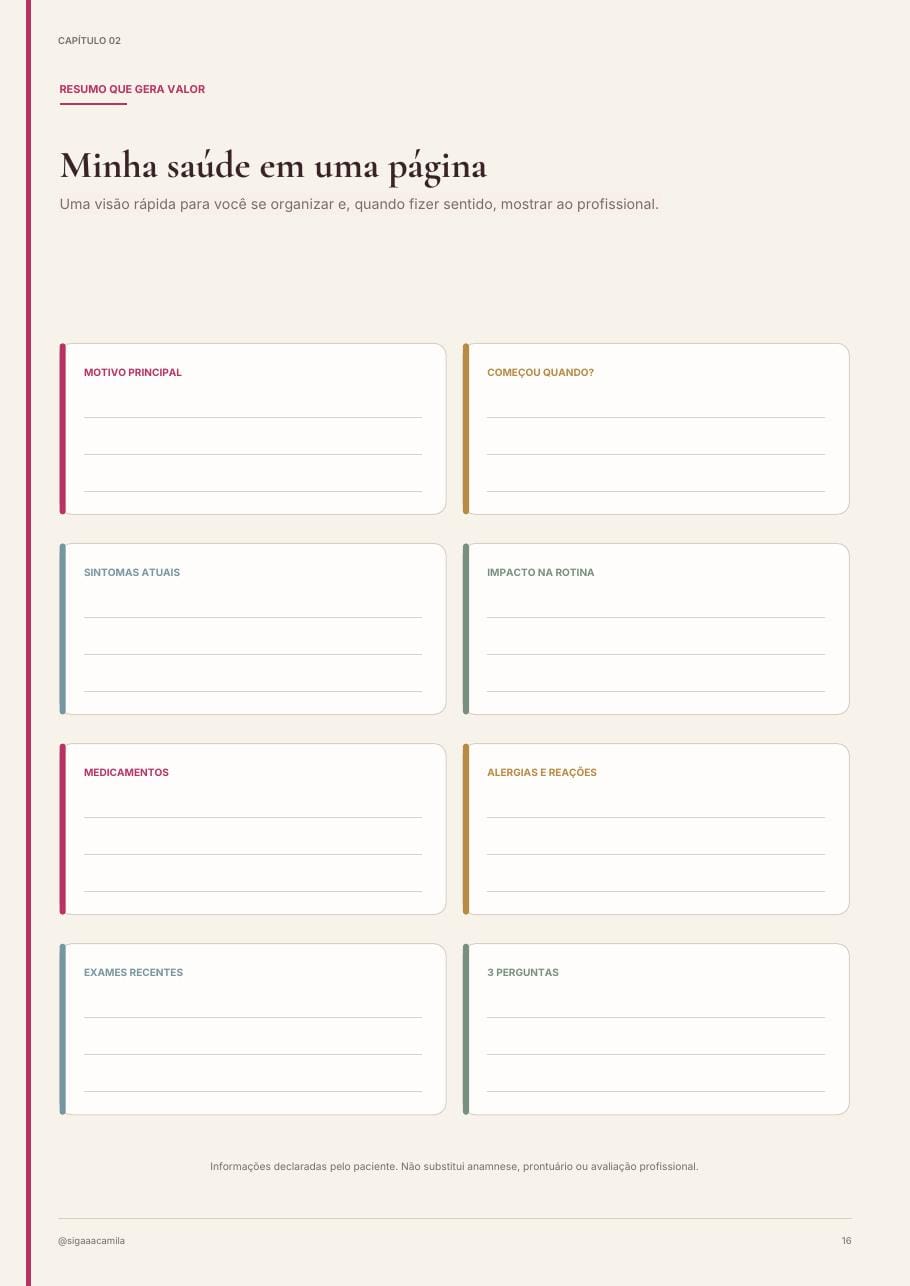 Planner interno do ebook Consulta sem esquecer nada