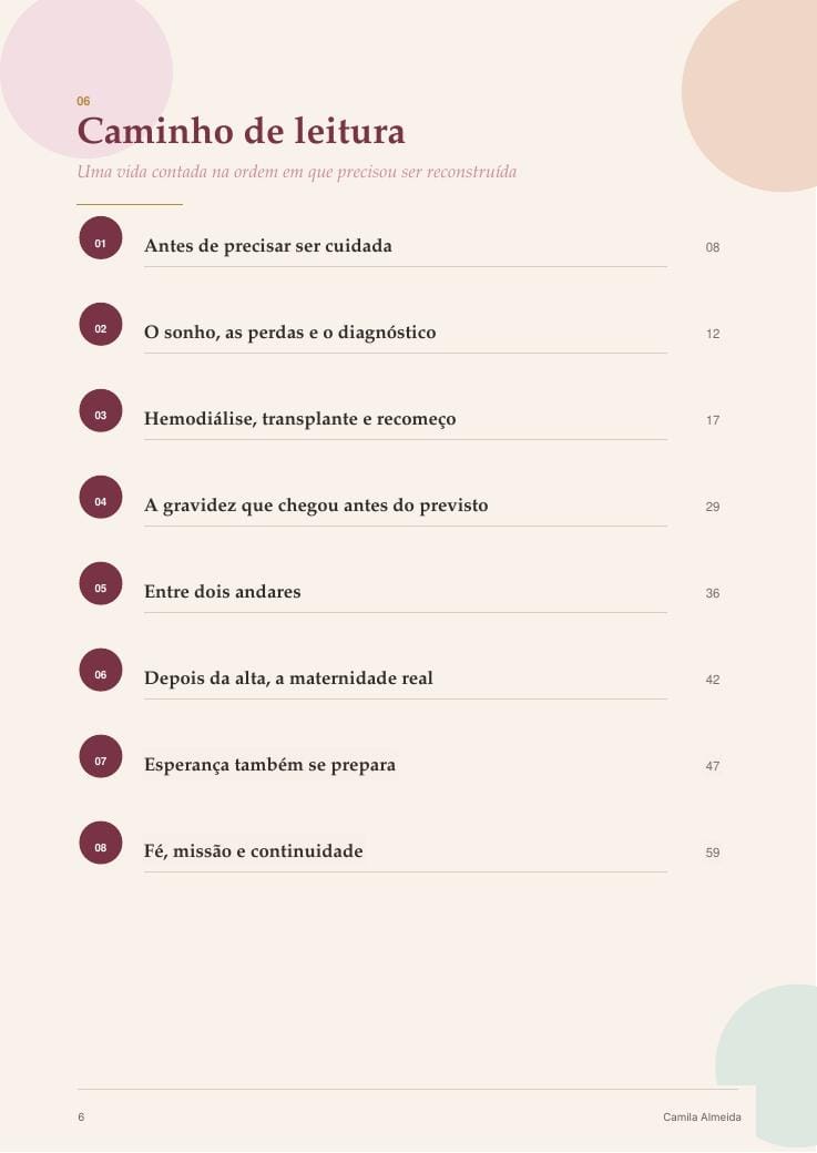 Sumário do ebook Entre Duas UTIs