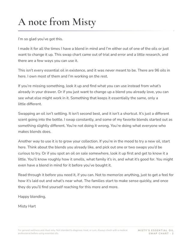 A note from Misty