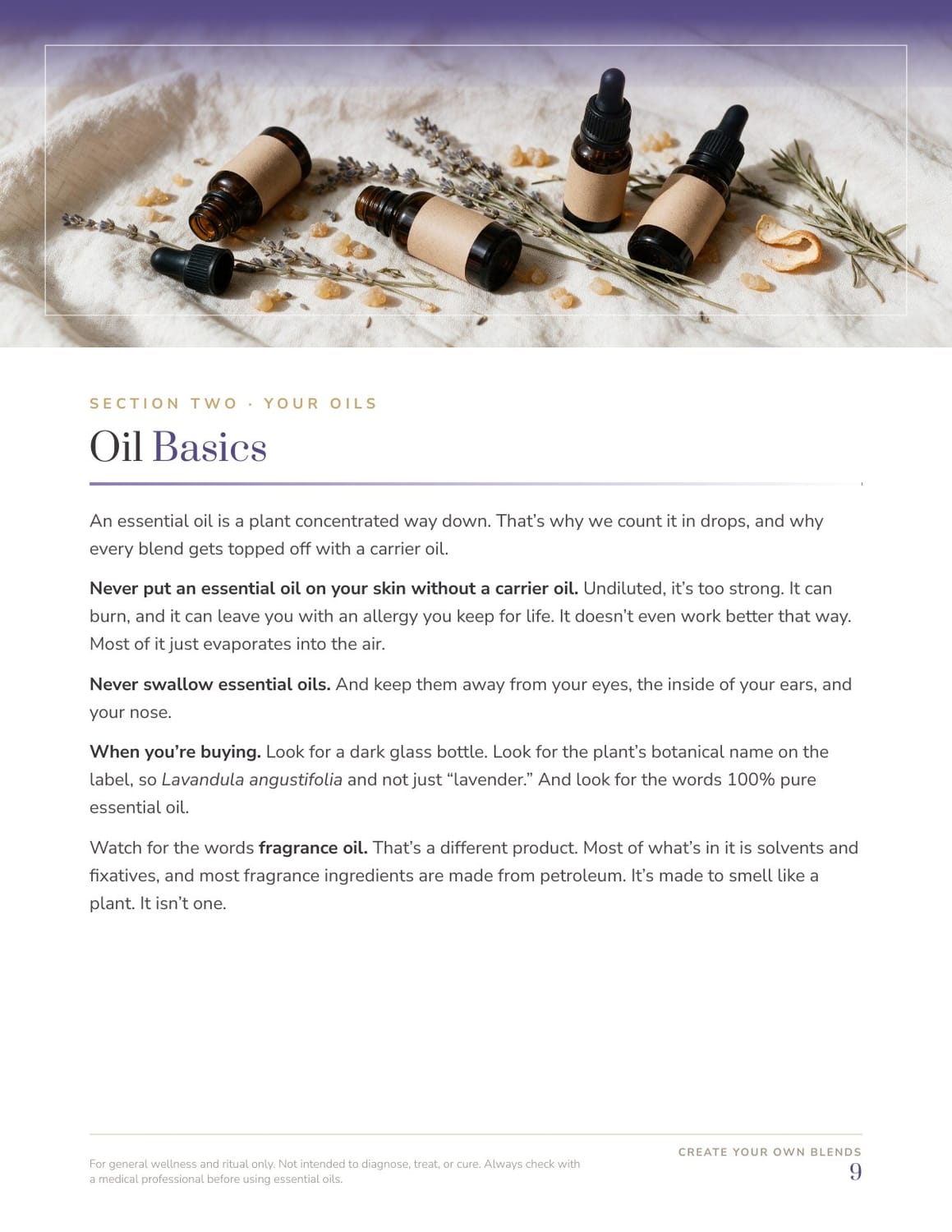 The Oil Basics page