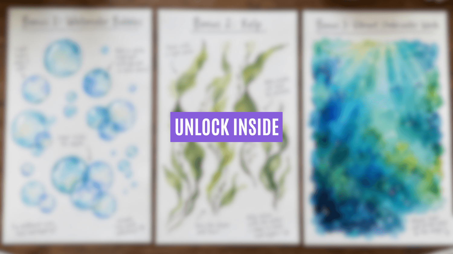 A candid craft table with a handmade card, framed drawing, journal, bookmark, and gift wrap