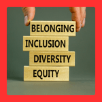 Stack of wooden blocks that read beloning, inclusion, diversity, equity